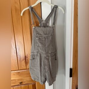 AE linen blend shorts romper overalls